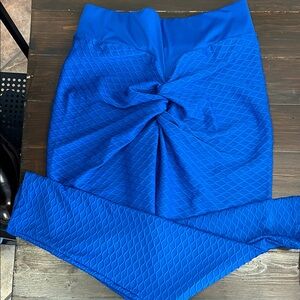 Elegant Blue Textured Women's Skirt